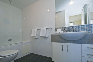 Aqualine Apartments Pic 5 - Spa bath and 2nd bathroom in 2 bed apartments