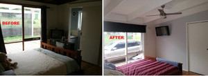 JD Home Painting Pic 5 - Before and After photo of our master beadroom