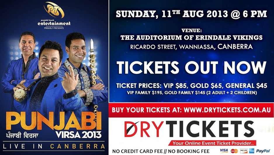 DryTickets Pic 1 - Punjabi Virsa Live in Canberra Buy Tickets Online at DryTicketscomau