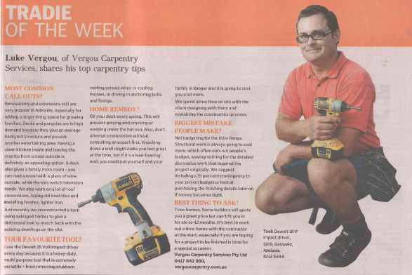 Vergou Carpentry Services Pic 1 - Sunday Mail 28 April 2012