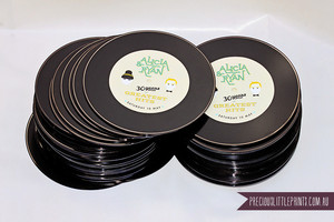 Precious Little Prints Pic 5 - Party Invitations Design Vinyl Record Style Full Colour