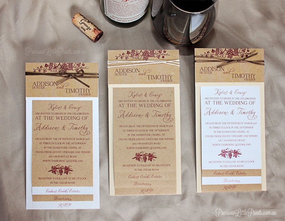 Precious Little Prints Pic 1 - Wedding Invitations Design In the Vineyard Style BOOKLET