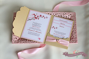 Precious Little Prints Pic 4 - Wedding Invitations Design PocketFolder Style FANCY SHAPED POCKET