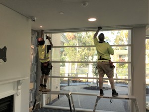 The Nude Window Pic 5 - Installing curtains at new age care in Sydney Yes we travel for work as well