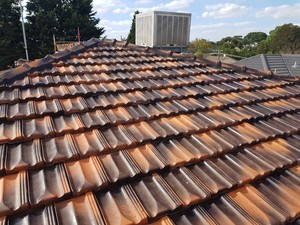 Affordable Roof Tiling Pty Ltd Pic 3 - Terracotta tiles looking sparkling clean after a high pressure clean