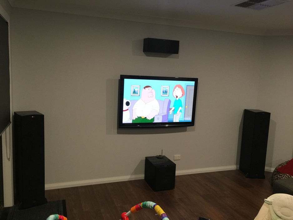 Wagga Wagga Audio Visual Pic 1 - Home theater Installation All cabling concealed and equipment hidden controlled through IR