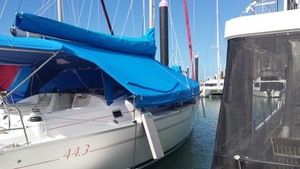 Central Queensland Sailmakers & Upholsterers Pic 4 - Full deck cover with built in water catches and a built it wind catcher to funnel wind through the cockpit