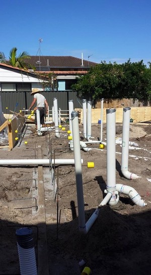 All Plumbing and Gas Services Pic 2 - Laying the pipework for 2 new townhouses