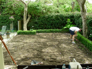 The Tranquil Garden And Pool Pic 2 - turfing job before