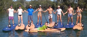 Surf the Bay Surf School Pic 4 - SUP lesson on the Beautiful Tomaga River near Broulee Surf the Bay Surf School