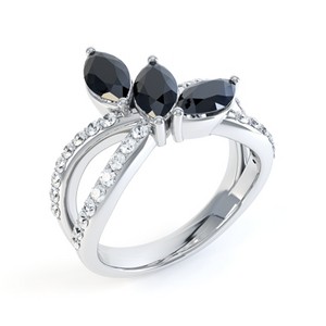 21DIAMONDS Pic 2 - Statement Ring with Diamond and Black Onyx