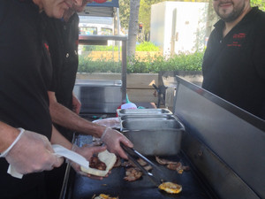 Outback Steakhouse Pic 3 - The friendly guys from Outback Steakhouse doing free brekky at the Nova outside broadcast at Penrith pop up park Yum