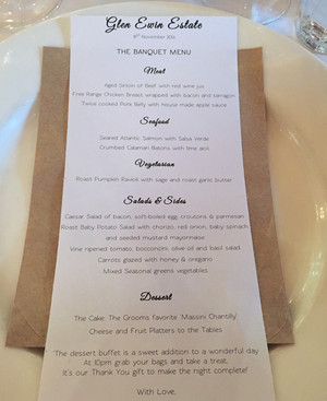 Glen Ewin Estate Pic 2 - Wedding menu