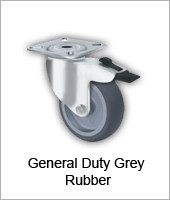 Castor Wheels - Industrial - Castors2Go Pic 1 - General LightDuty Grey Rubber