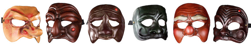 Lightwire Theatrical Productions Pic 1 - Set of Seven Commedial dell arte masks