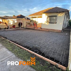 Proform NSW Pic 3 - Residential driveway side walkway formwork steel ready for concrete