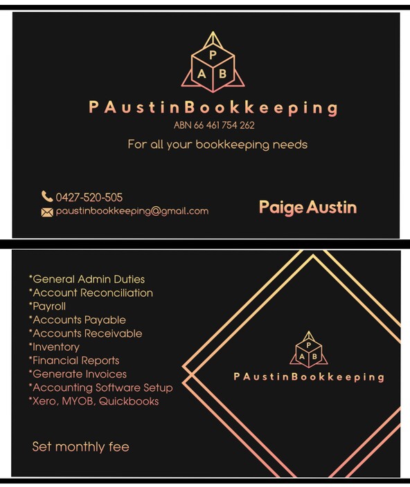 P Austin Bookkeeping Pic 1 - Business card