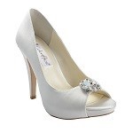 Ivory Soul Bridal Shoes Pic 2 - Aubury Stunning peep toe with crystal brooch