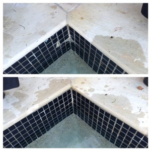 The Pool Stain Removers Pic 3 - Calcium on waterline tiles removed