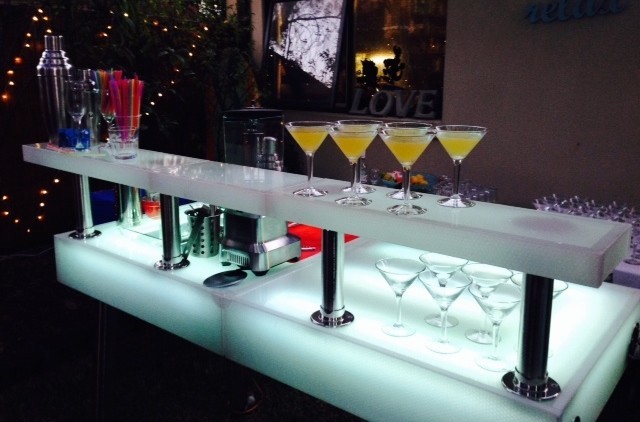 Cocktails By Design Pic 1 - Creating the atmosphere with our signature LED cocktail bar