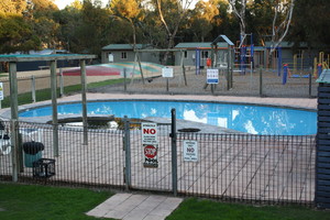 Aldinga Beach Holiday Park Pic 3 - Family friendly facilities include pool jumping pillow and playground