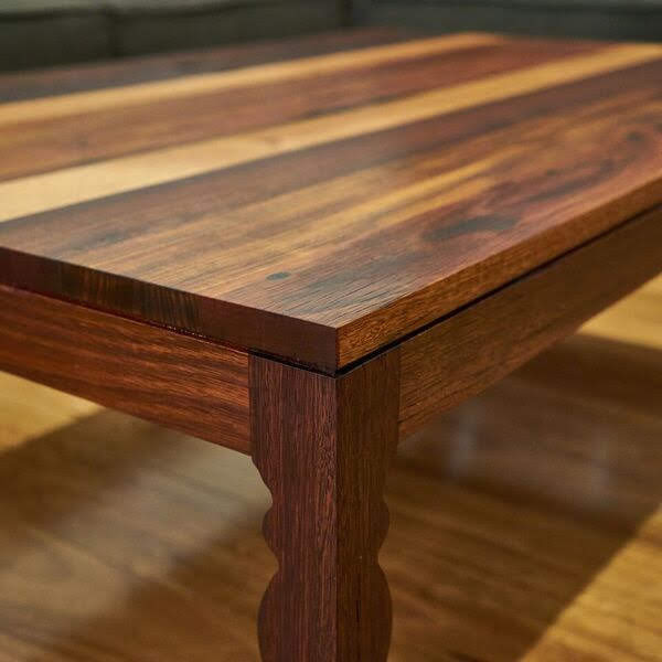 MS Wood Pic 2 - Coffee table made from recycled Jarrah and Tasmanian oak