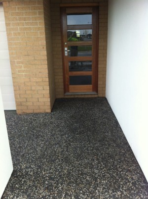 Ajh concreting Pic 2 - Exposed aggregate porch after wash off