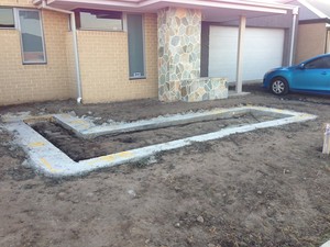 Ajh concreting Pic 5 - Footings for a brick retaining wall