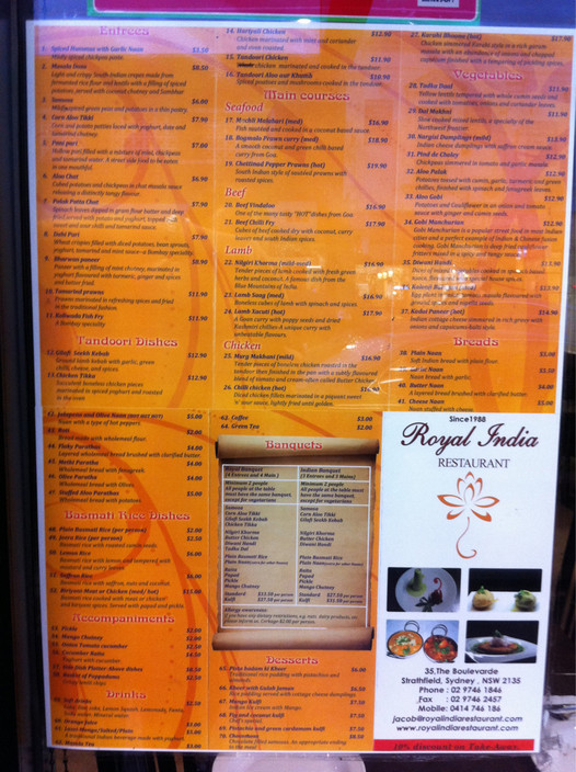 Royal India Restaurant Pic 1 - Thats one heck of a menu