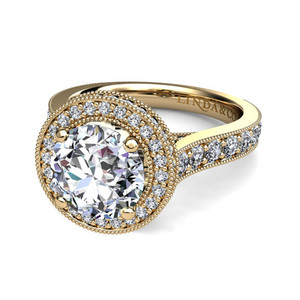 Linda & Co Designer Jewellers Pic 2 - Round Brilliant Cut Halo Diamond Engagement Ring Linda and Co Jewellery Store Sydney