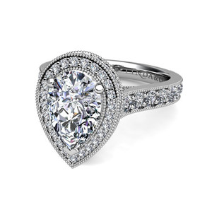 Linda & Co Designer Jewellers Pic 3 - Pear Shaped Cut Halo Diamond Engagement Ring Linda and Co Jewellery Store Sydney