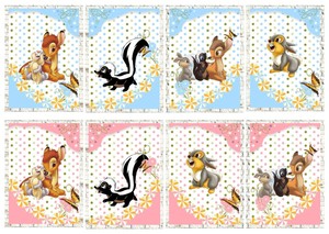 Designs By DJ Pic 3 - Cute Bambi and Friends Wall Art Prints Sets for Baby Girl or Boy