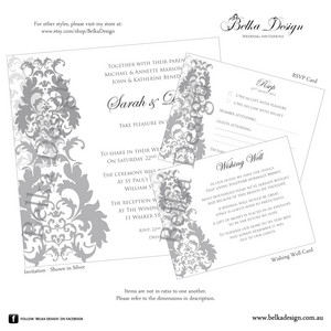 Belka Design - Wedding Invitations Pic 3 - Damask Wedding Invitation