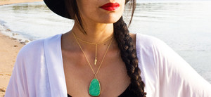 KSKYE the Label Pic 5 - KSKYE the Label ARCTURIAN Amazonite Necklace vermeil gold