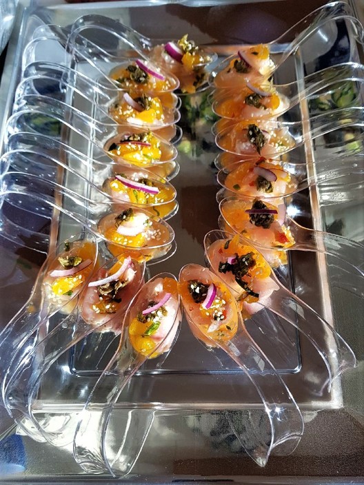 Uberfood Fine Catering Pic 1 - Kingfish mandarin capers onion