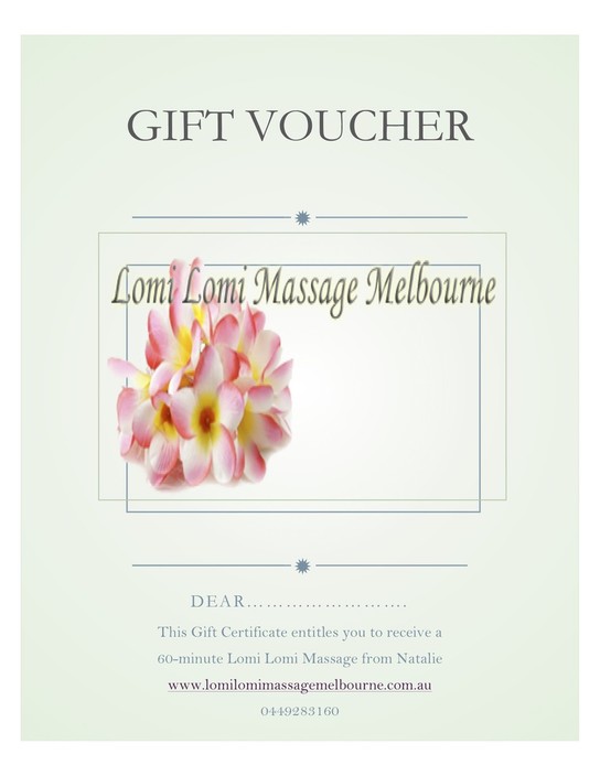 Lomi Lomi Massage Melbourne Pic 1 - Gift Vouchers available