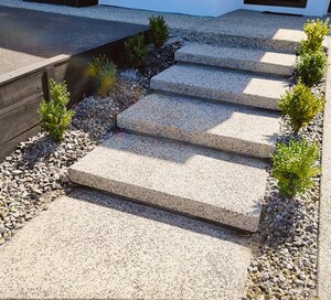 Landscaping and outdoor legends Pic 2 - New home owners very happy with their new concrete front steps and garden beds For any new enquires or quotes please email us at landscapingandoutdoorlegendsgmailcom