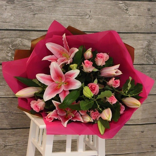 CBD Florist Pic 1 - Pink roses and lily