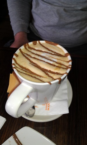 Max Brenner Chocolate Bar Pic 4 - cappuccino with melted chocolate on top