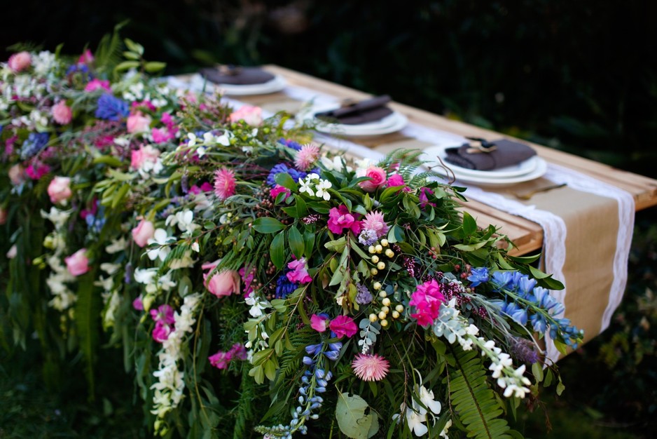 Wildflower Concepts Pic 1 - Bridal table cascade floral runner