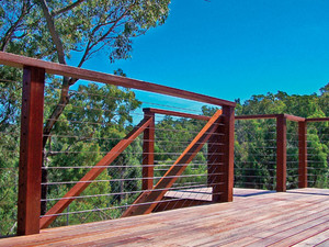 Stainless Cabling Systems Pty Ltd Pic 3 - Timber post balustrade steel cable system