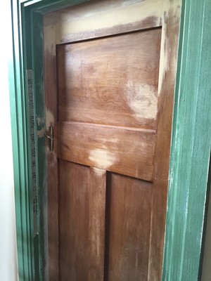 Luke Vincent Painting & Decorating Pic 5 - Client wanted to keep the old style original wooden doors A lot of preparation work