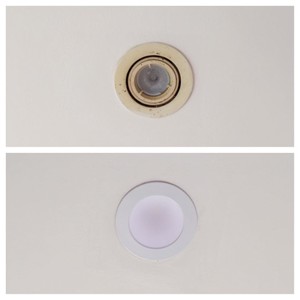 Copper Electrical Pic 4 - BeforeAfter Halogen to LED downlight replacement