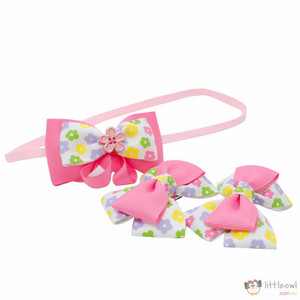 littleowl.com.au Pic 5 - littleowlcomau flower bow baby gift set