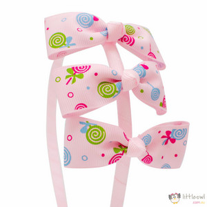 littleowl.com.au Pic 4 - littleowlcomau pink trio bows headband