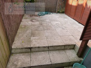 A Clean Approach House Washing Pic 5 - Before soft washing of natural stone