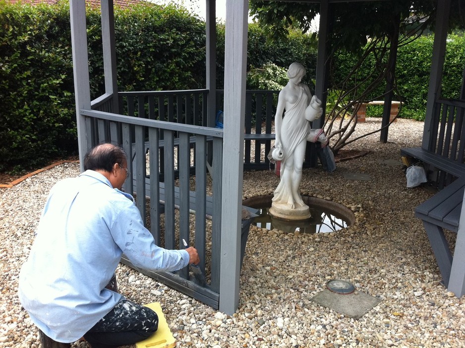 Will the Handyman Pic 1 - Will in action Painting the gazebo