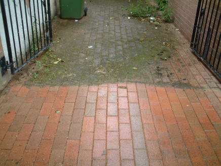 Fishbone Pressure Washing Pic 1 - brick floor brought back to life