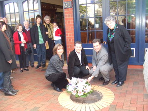 John Richards Furniture Pic 4 - opening by mayor bria of the cultural walk plaque recognising 50 years in business on the parade norwood