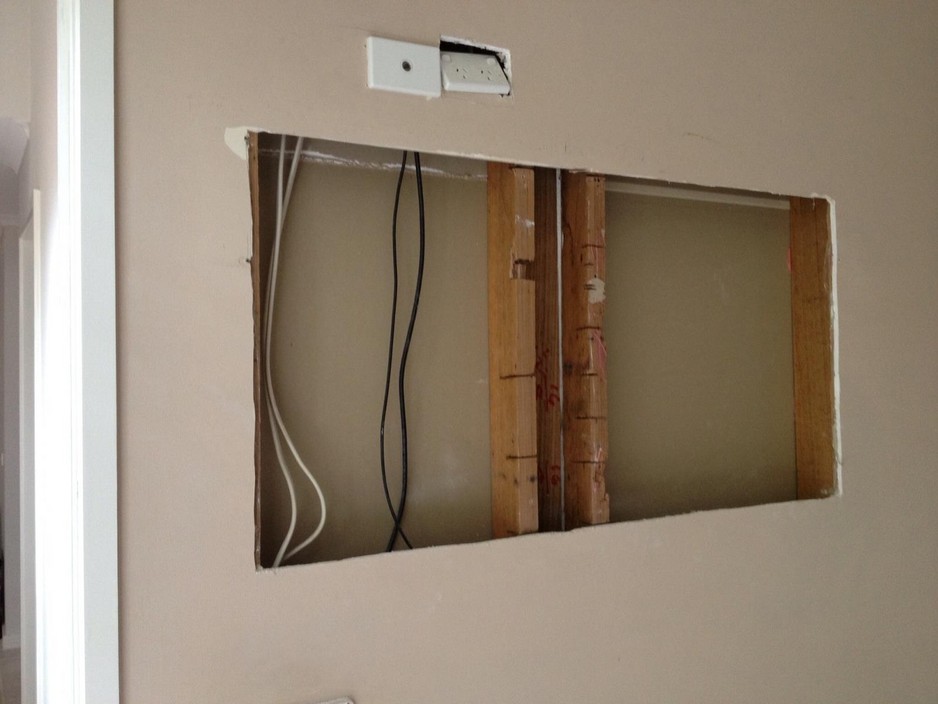 E&H Property Maintenance & Repairs Pic 1 - Before ShotThis customer asked for a wall cut out for tv mount